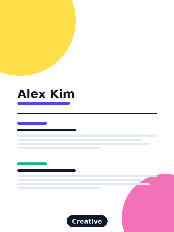 creative resume template preview